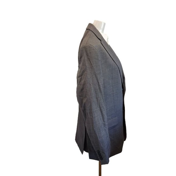 VTG Calvin Klein Mens Gray 100% Wool Blazer Sport Coat Suit Jacket Sz 42L Lined - Picture 5 of 16